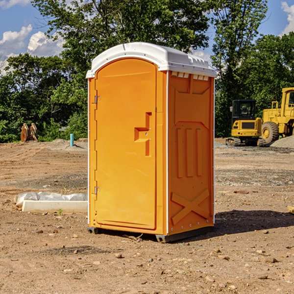 how often are the portable restrooms cleaned and serviced during a rental period in Fayette MI